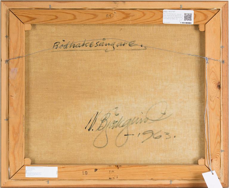 NILS BJÖRKQVIST, oil on canvas, signed N. Björkqvist. On verso signed N. Björkqvist and dated 1963.