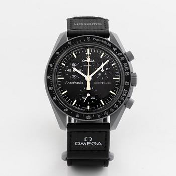 Swatch/Omega, MoonSwatch, "Mission to Moonshine", chronograph, wristwatch, 42 mm.