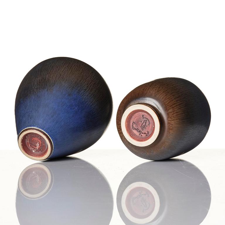 Berndt Friberg, a set of two stoneware vases and a bowl, Gustavsberg Studio 1950s-60s.