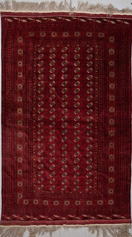 MATTA, semiantik, Afghan-bochara, korkull, ca 394 X 251 cm. +10cm slätväv/kortsida.