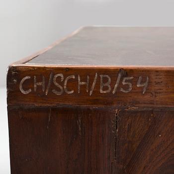 A 1950s 'Pigeonhole' desk designed by Pierre Jeanneret, Chandigarh, India.