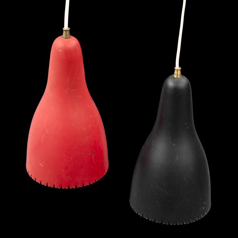 A pair of ceiling laps by Bent Karlby, Lyfa, Denmark, 1950s.