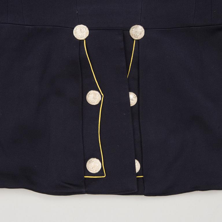 a Swedish early 20th Century four piece Swedish military uniform for captain at Svea Livgarde in Stockholm.