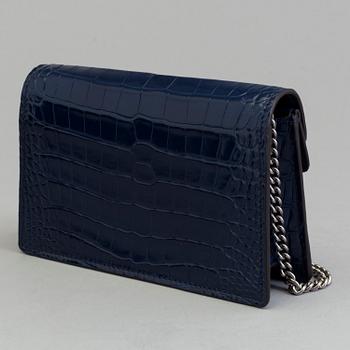 A blue crocodile limited edition  "Dionysus" handbag/evening bag by Gucci.