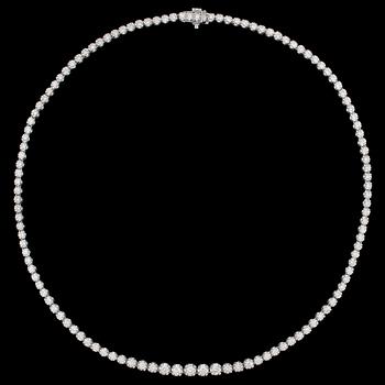 1393. COLLIER, doserade briljantslipade diamanter, tot. ca 5.50 ct.