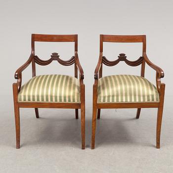 MÖBELGRUPP, 7 delar, Karl Johan, 1800-talets första hälft.