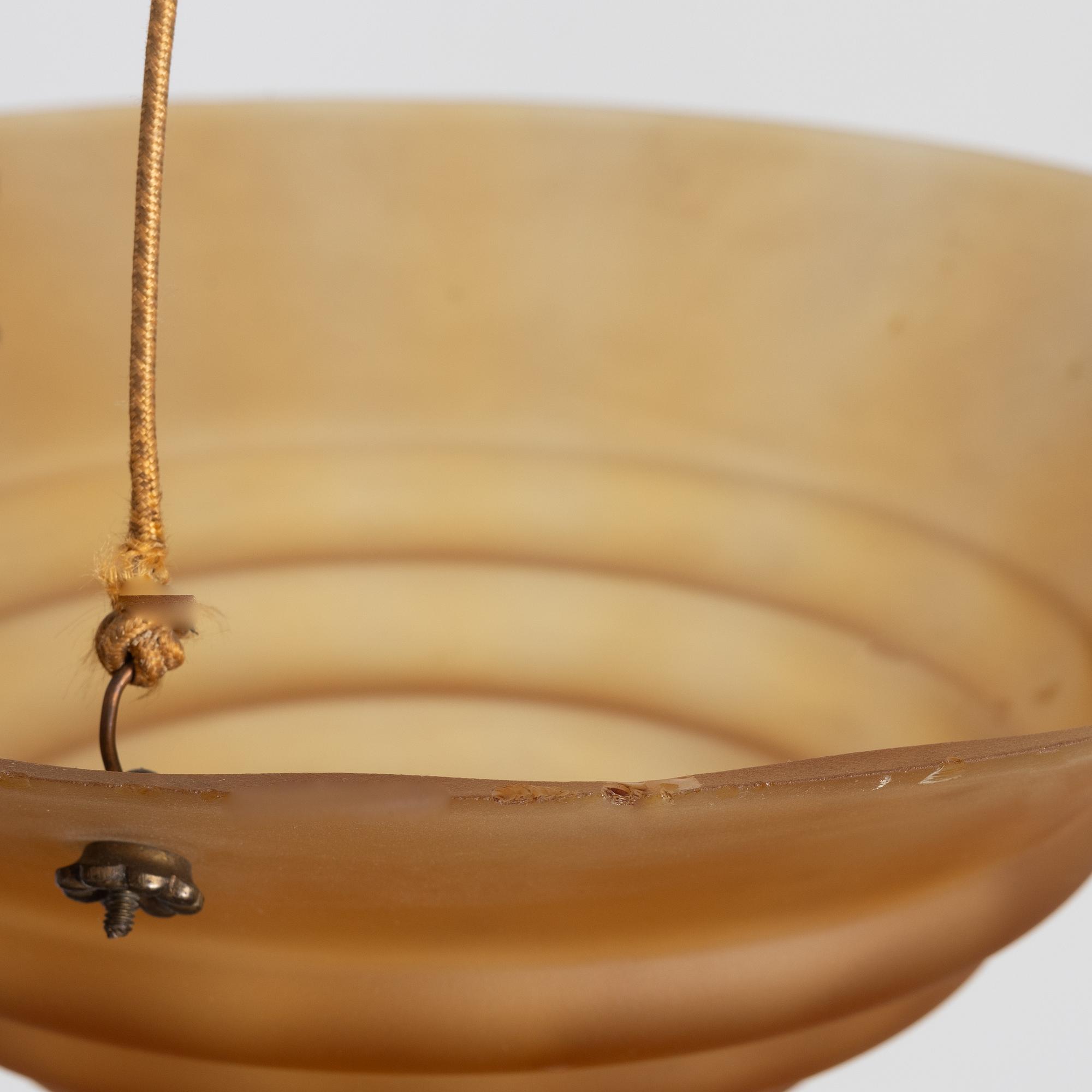 Edward Hald, a ceiling lamp model "HD 625", Orrefors & Nordiska Kompaniet, 1930s.