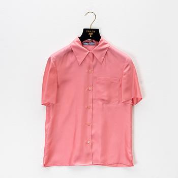 Prada, a pink silk blouse, size 36.