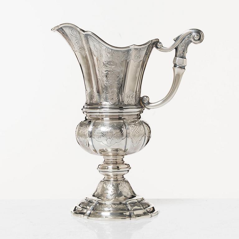 A sterling silver pitcher, Denmark, mid 20th Century.