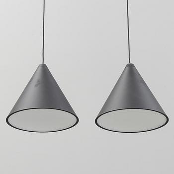 Michael Anastassiades, a pair of 'String Light Cone' ceiling lights, Flos, Italy.