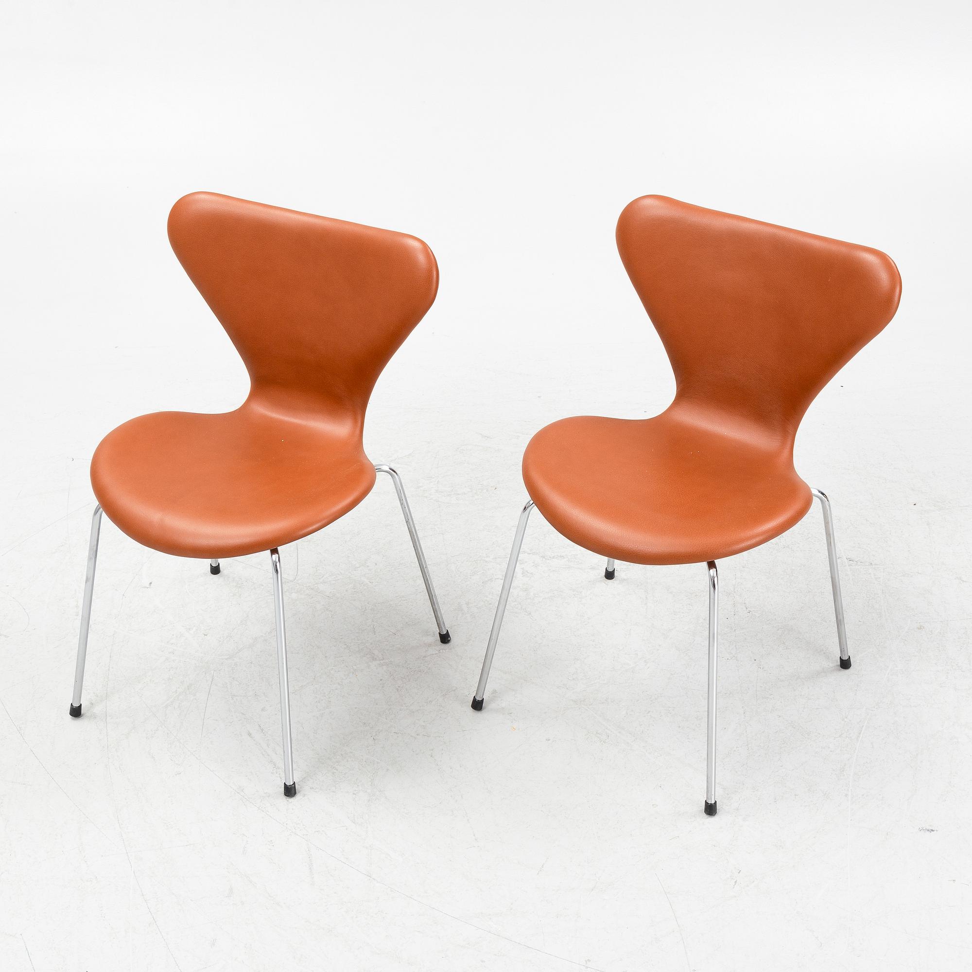 Arne Jacobsen, chairs, 6 pcs, "The Seven", Fritz Hansen, Denmark, 1972.