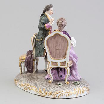 A Ludwigsburg porcelain figurine Rococo group, 18 th century, with stamp.