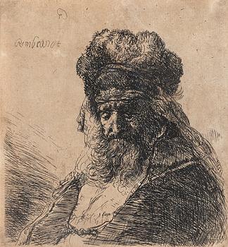 Rembrandt Harmensz van Rijn, "Old Bearded Man in a High Fur Cap".