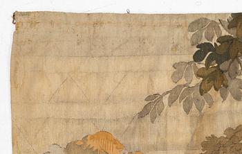 A french 'Verdur' tapestry, c. 200 x 289 cm, France, second half of the 19th century.