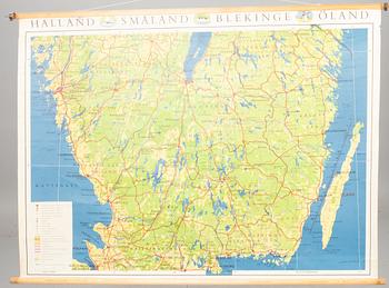 SKOLKARTA. Småland, Halland, Blekinge o Öland.