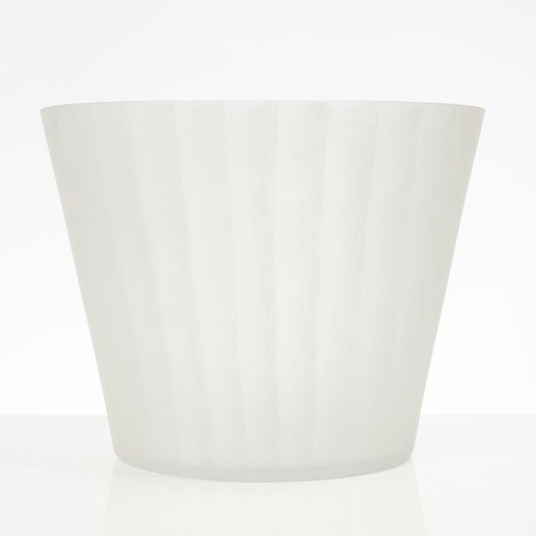 Ingegerd Råman, s sandblasted and enamel-painted glass vase, Orrefors.