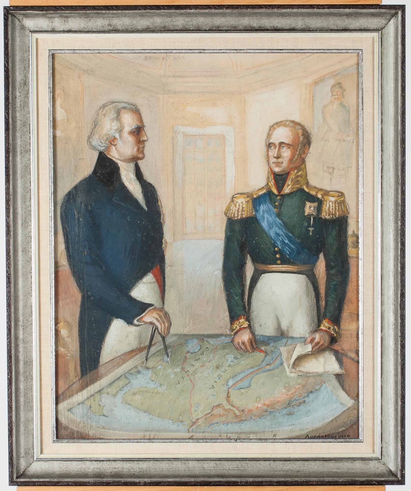 AARNO KARIMO, gouache, signerad.