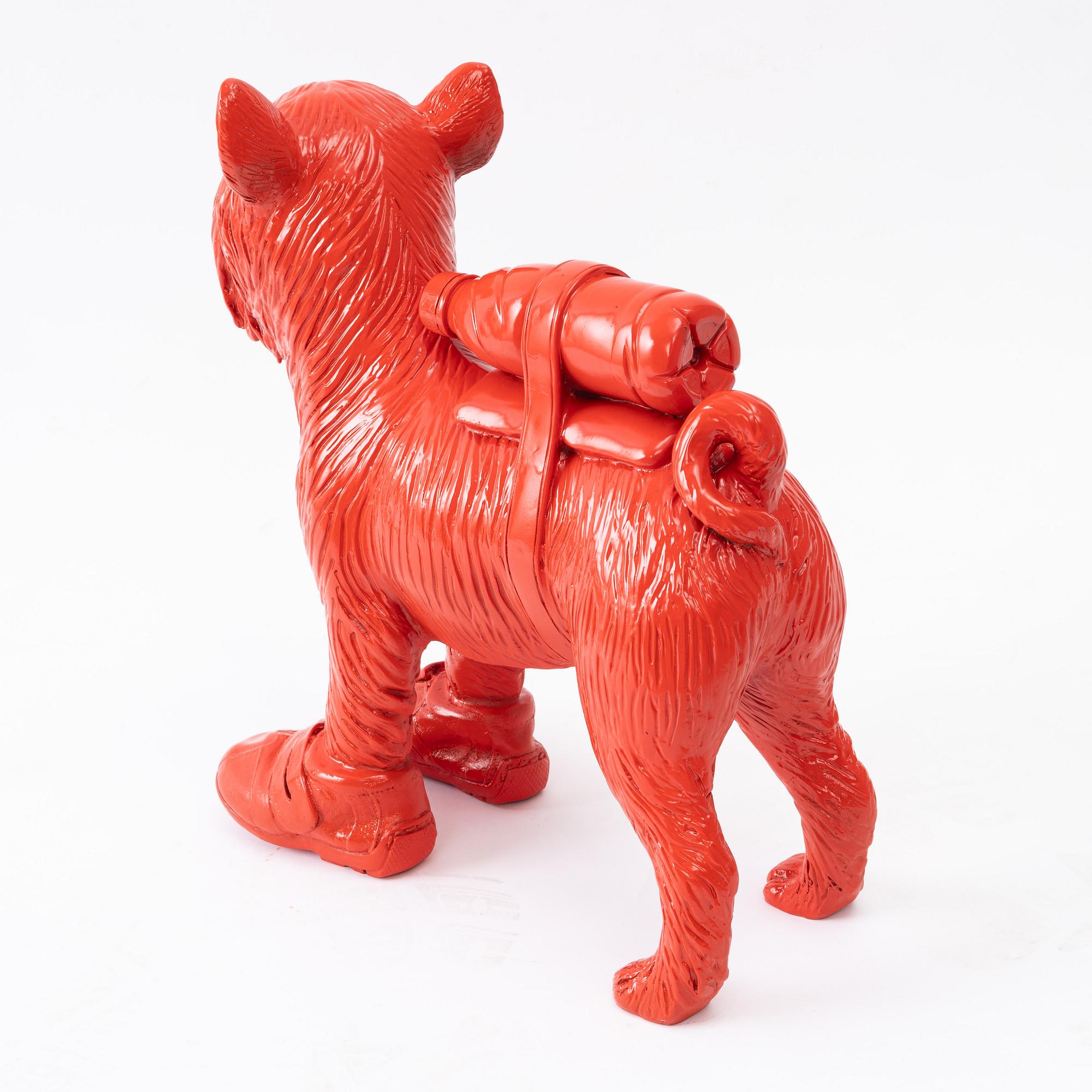 William Sweetlove, "Cloned Griffon Bruxellois with pet bottle" (Red).