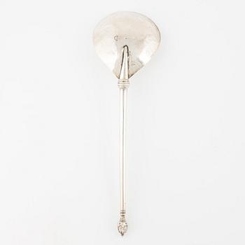 A Swedish early 18th century silver spoon, mark of Wolter Siewers, Norrköping (active 1693-1722).