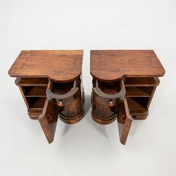 Bedside tables, a pair from the first half of the 20th century.