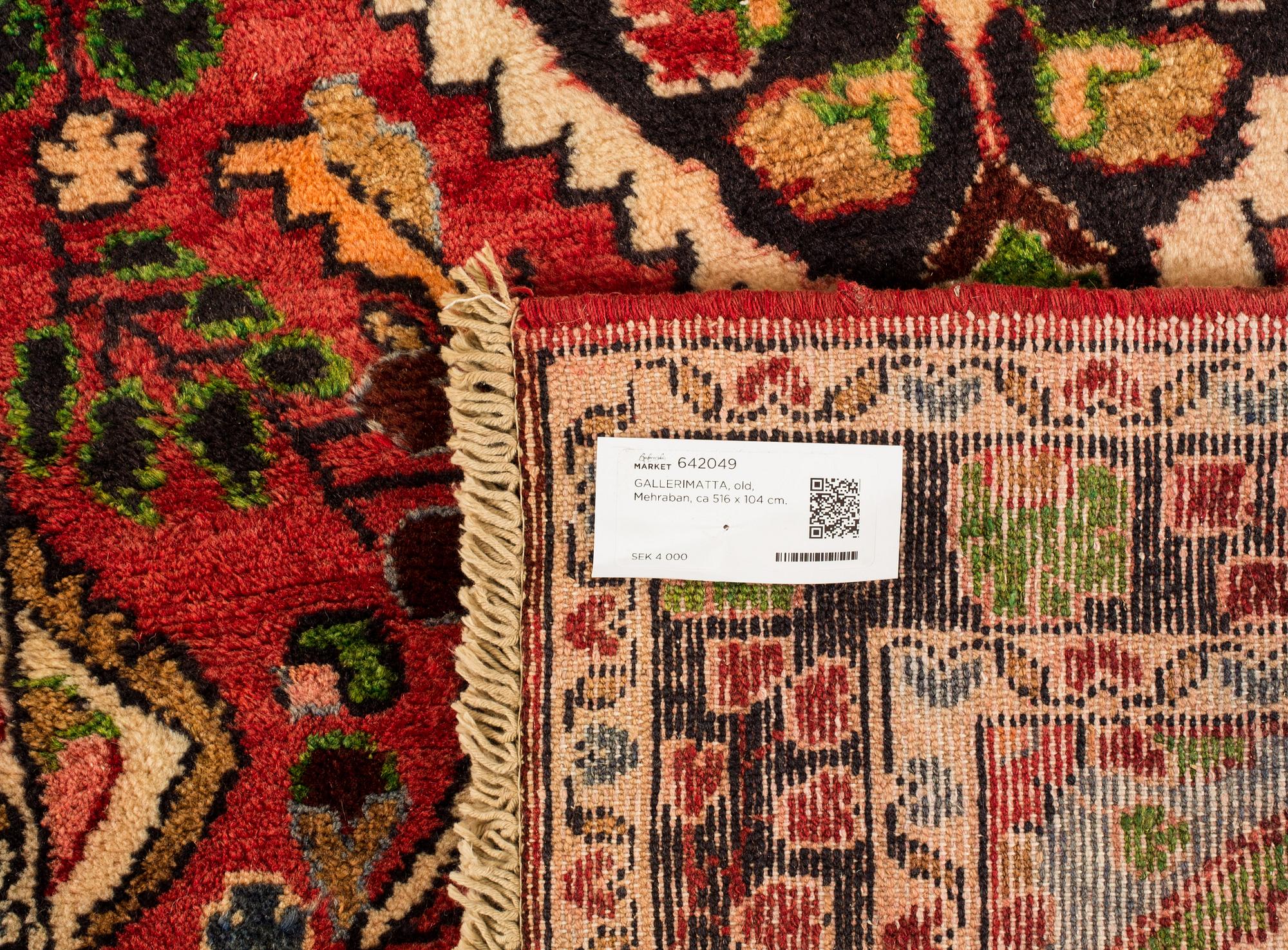GALLERIMATTA, old, Mehraban, ca 516 x 104 cm.