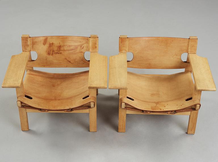 BØRGE MOGENSEN, fåtöljer, ett par, "Spanska Stolen", Fredericia, Danmark.