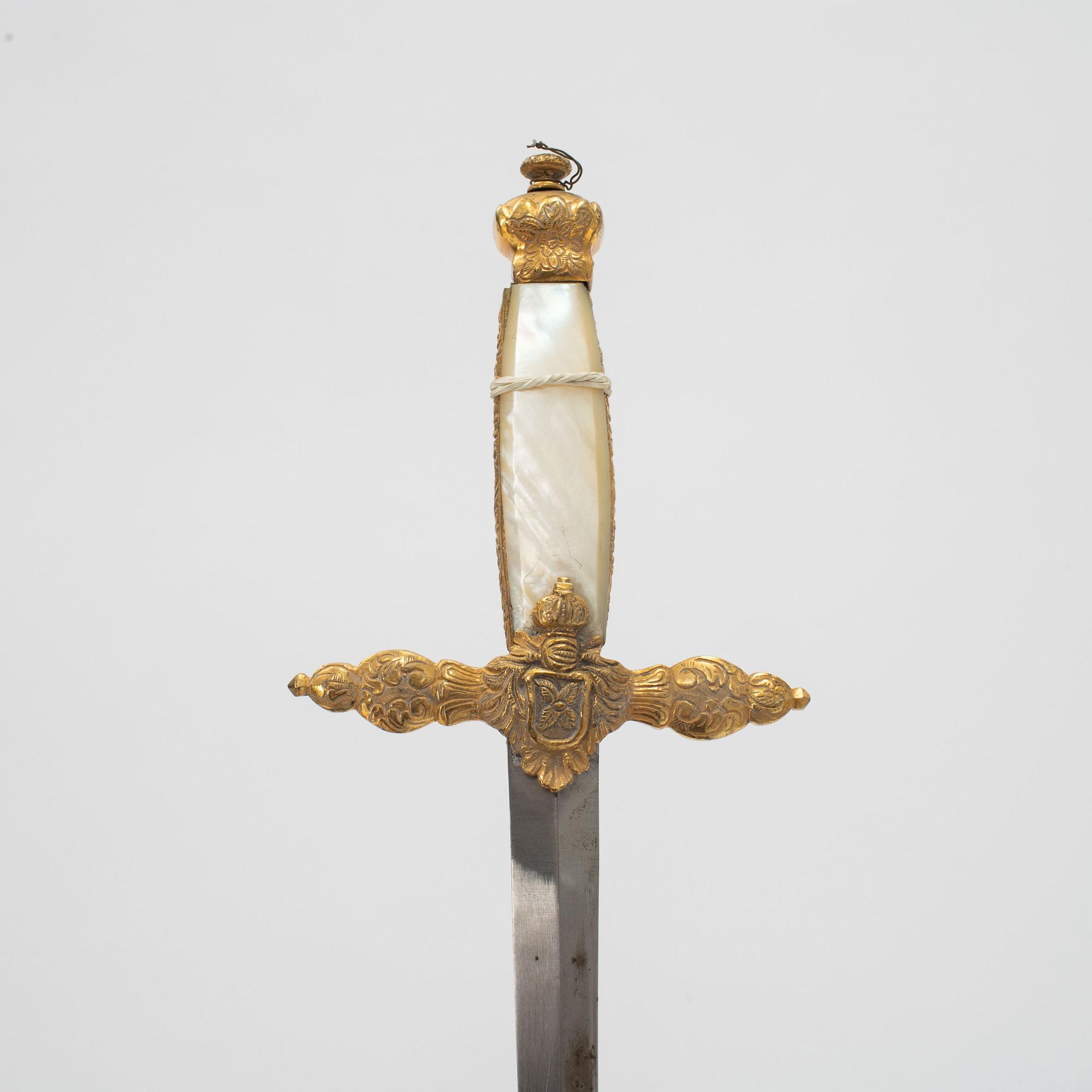 A Swedish small-sword, 19th Century, with scabbard.