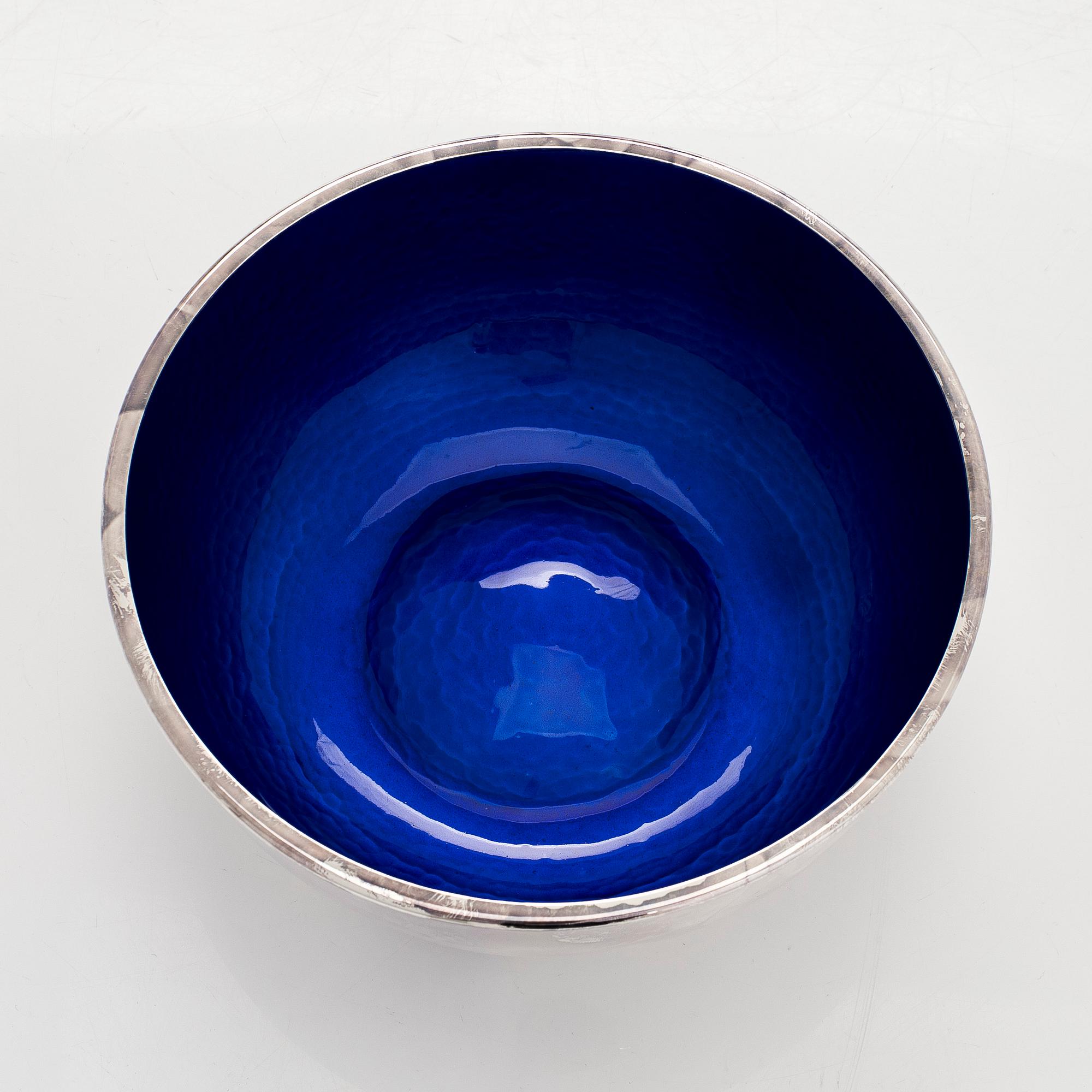 A sterling silver and enamel bowl, maker's mark of A. Tillander, Turku 2005.