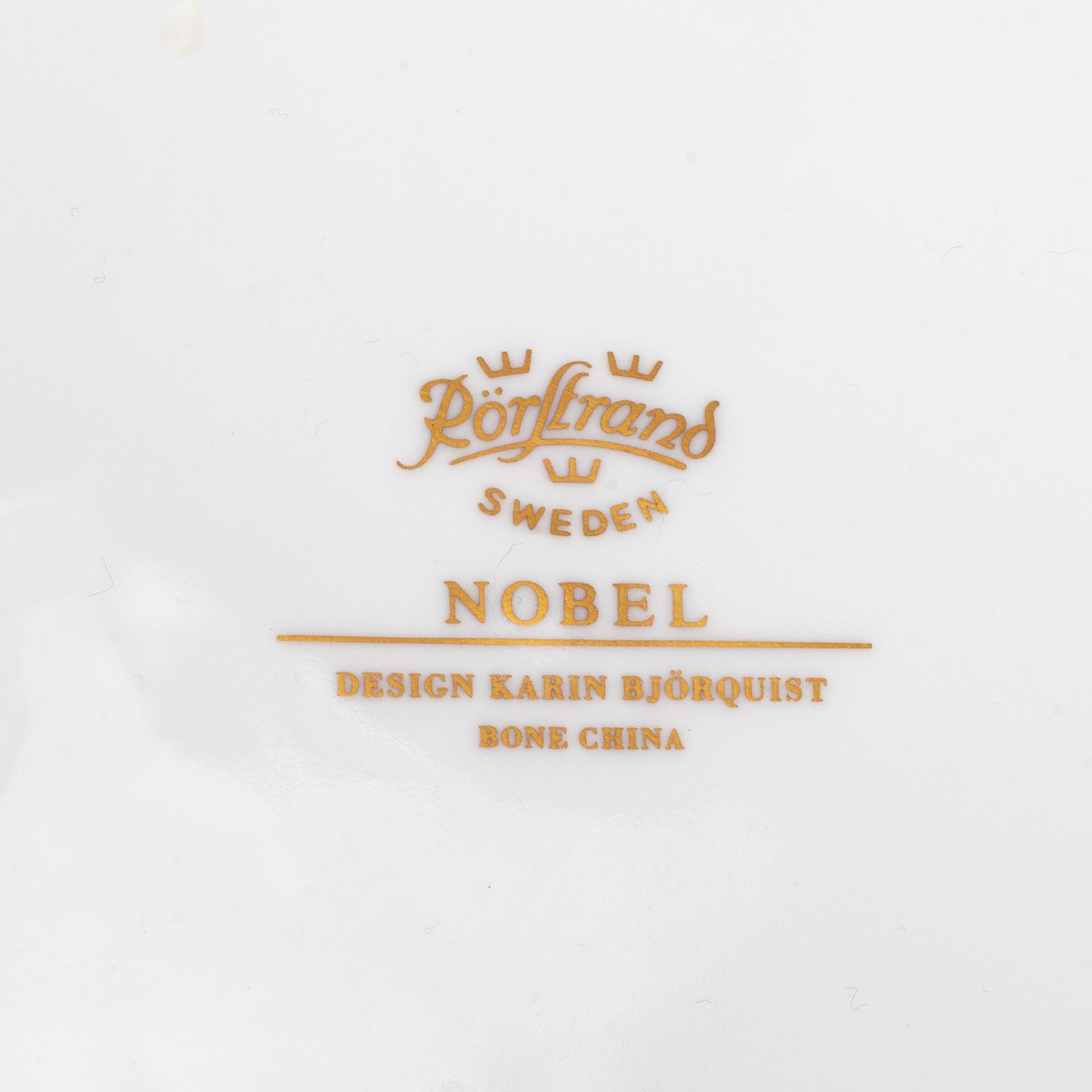 Karin Björquist, a 15 pieces porcelain service, "Nobel", Rörstrand, Sweden.