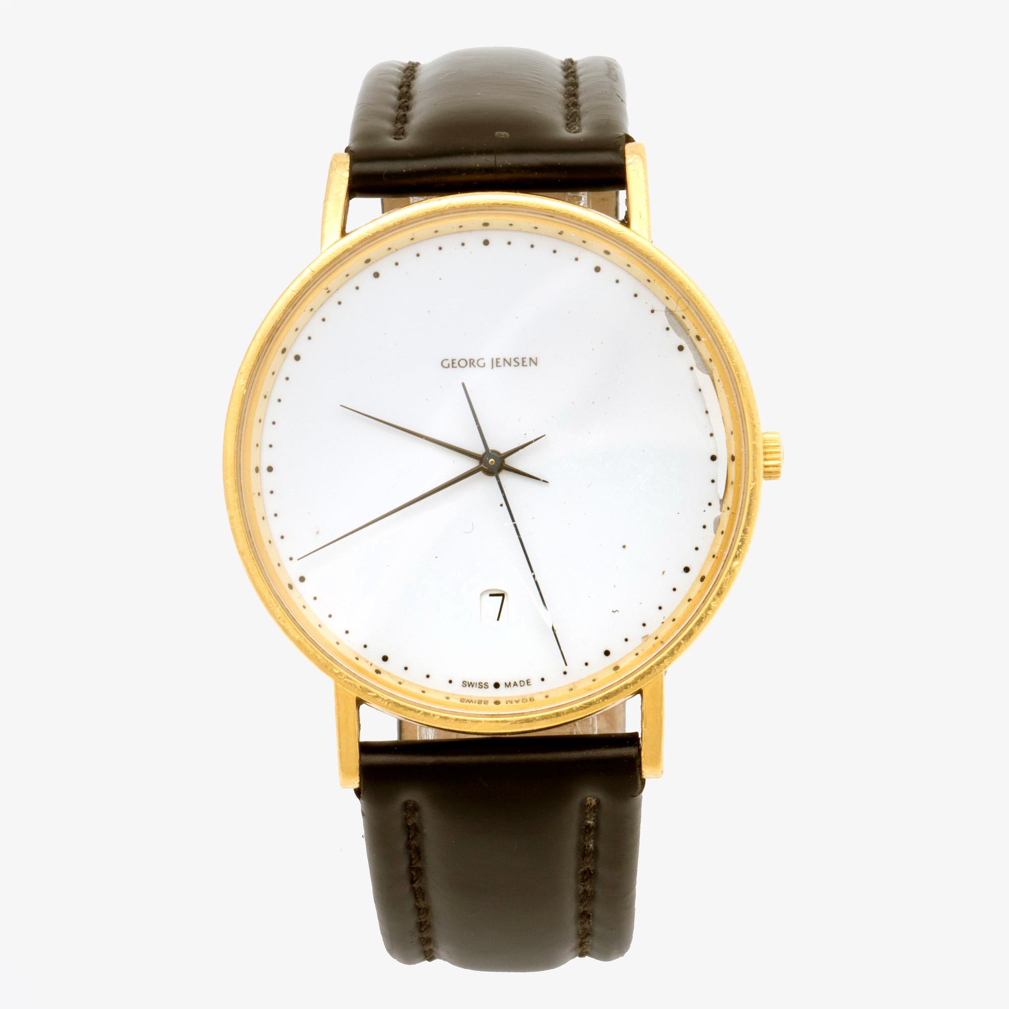 Georg Jensen, wristwatch, 18k, design, Henning Koppel.