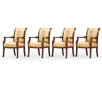 73. A set of four mahogany fauteuils in the manner of Jacob-Desmalter, Paris, early 19th century.