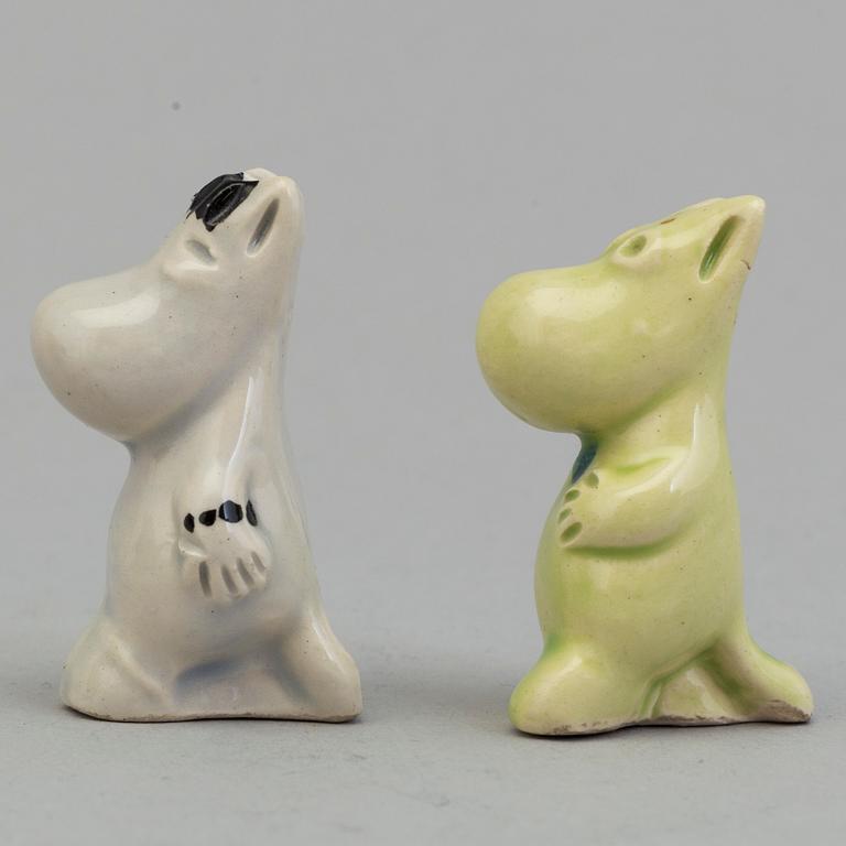 SIGNE HAMMARSTEN-JANSSON, two moomin ceramic characters by Arabia in the 1950's.