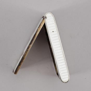 CIGARETTETUI, silver samt emalj, SG, Wien, Österrike-Ungern, 1900-talets första kvartal. Vikt ca123g.
