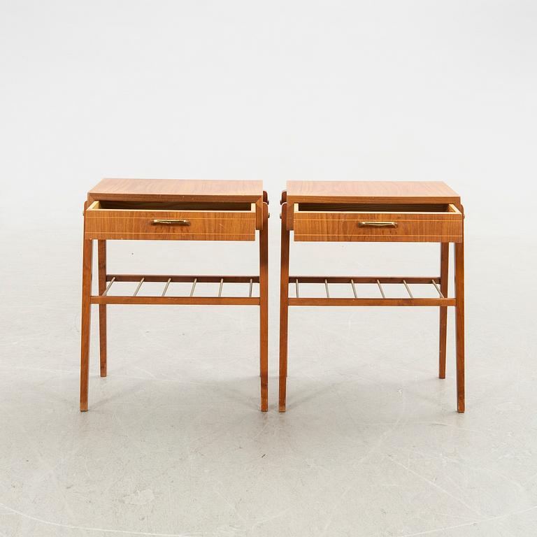 Bedside tables, a pair, 1950s/1960s.