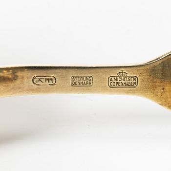 Anton Michelsen, Christmas spoons, 4 pcs, silver, Denmark.