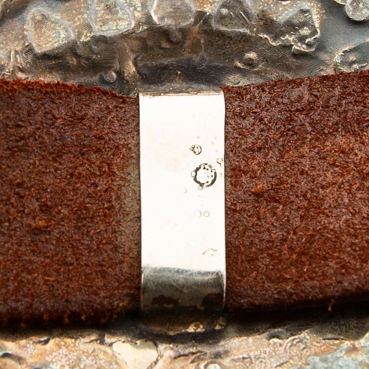 Belt with 12 buckles, silver with set turquoises.