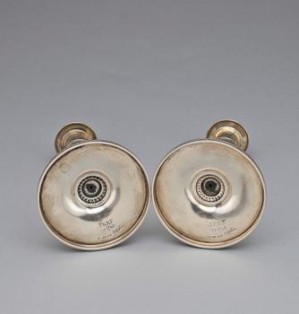 LJUSSTAKAR, ett par, silver, Eric Råström för Råströms Silver & Nysilverfabrik, Stockholm 1961. Tot vikt ca 366 g.