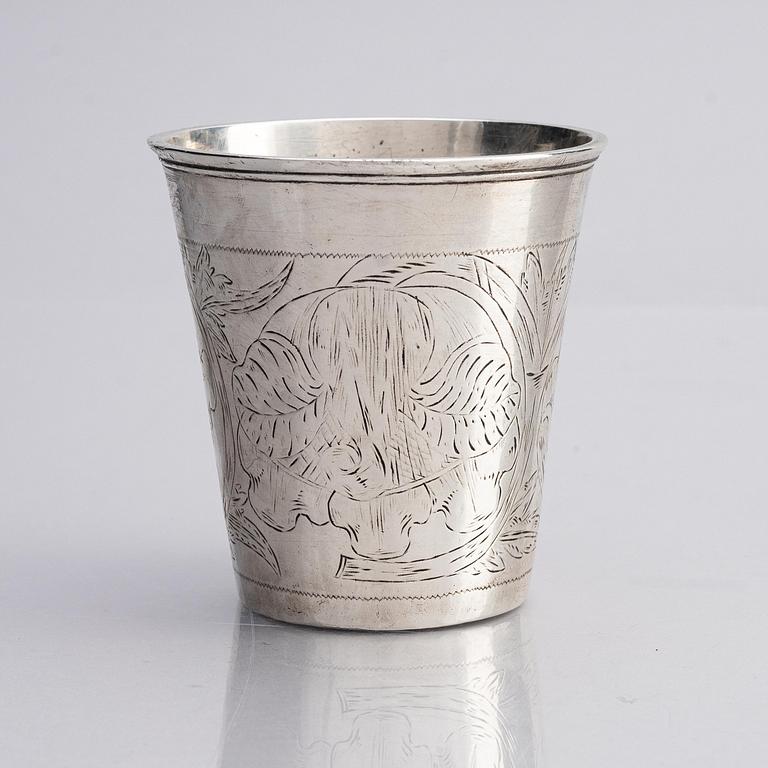 A Swedish late 17th century silver beaker, mark of Johan Wettersten, Borås 1697.