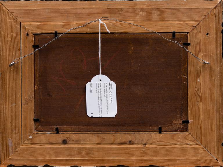 ALEKSANDR GRIGORIEVICH ORLOV, öljy kankaalle, kiinnitetty levylle, signeerattu ja päivätty VIII/10 -94.