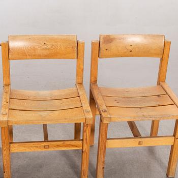 A set of four 1960:s pine chairs by Edvin Helseth for Trysil Sportstugefabrik.