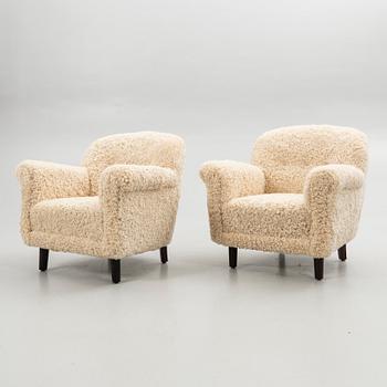 Armchairs, a pair, Swedish Modern, 1940s.