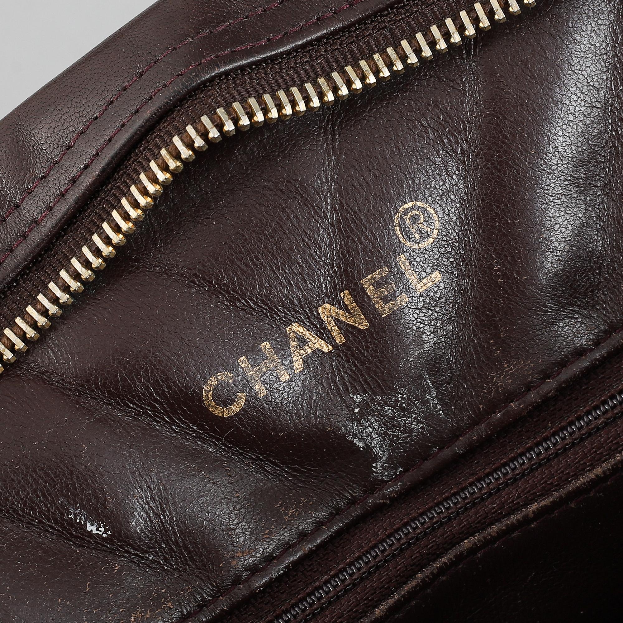 Chanel, a burgundy leather handbag, 1989-91.
