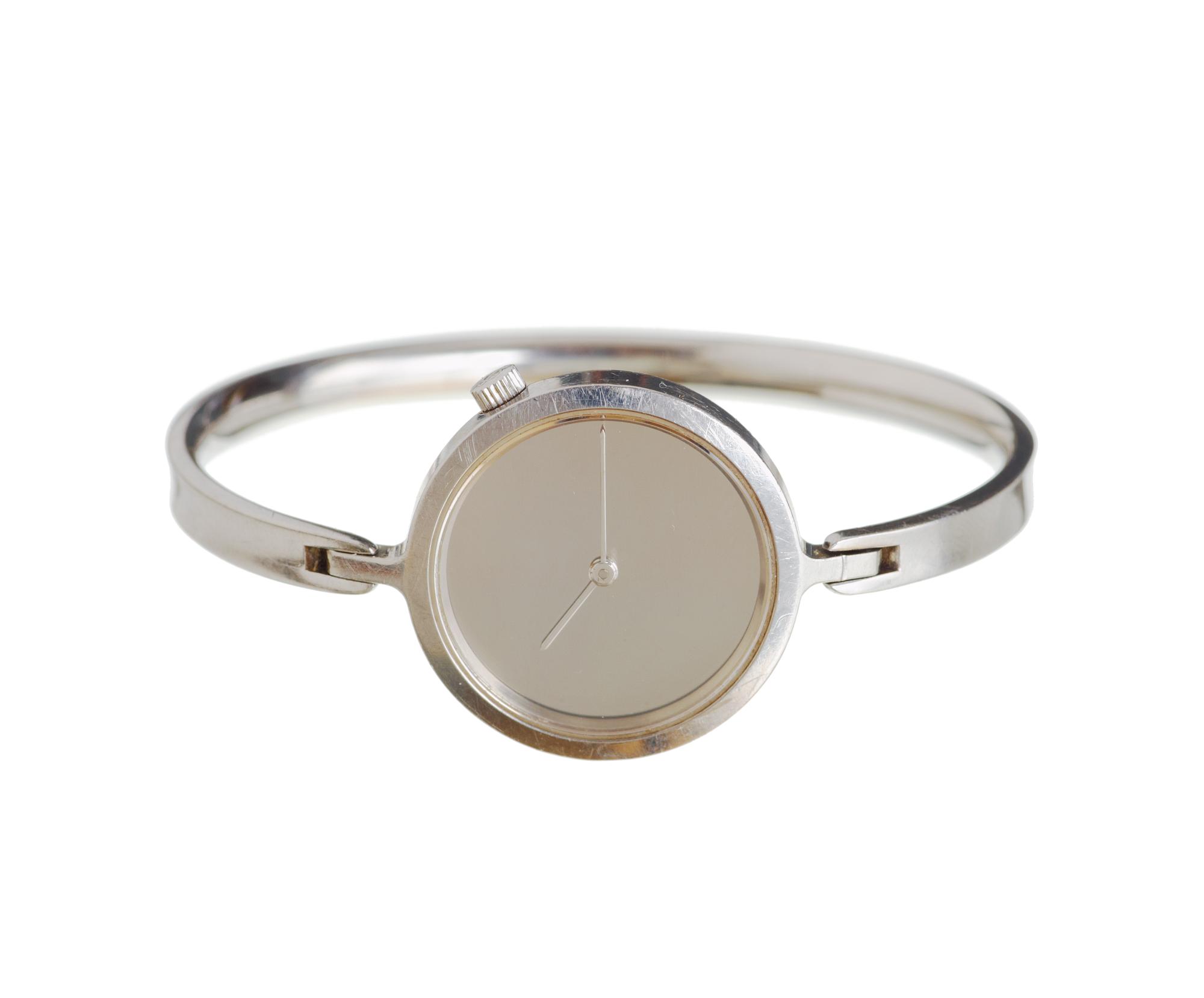 A Torun Bülow Hübe stainless steel watch by Georg Jensen.