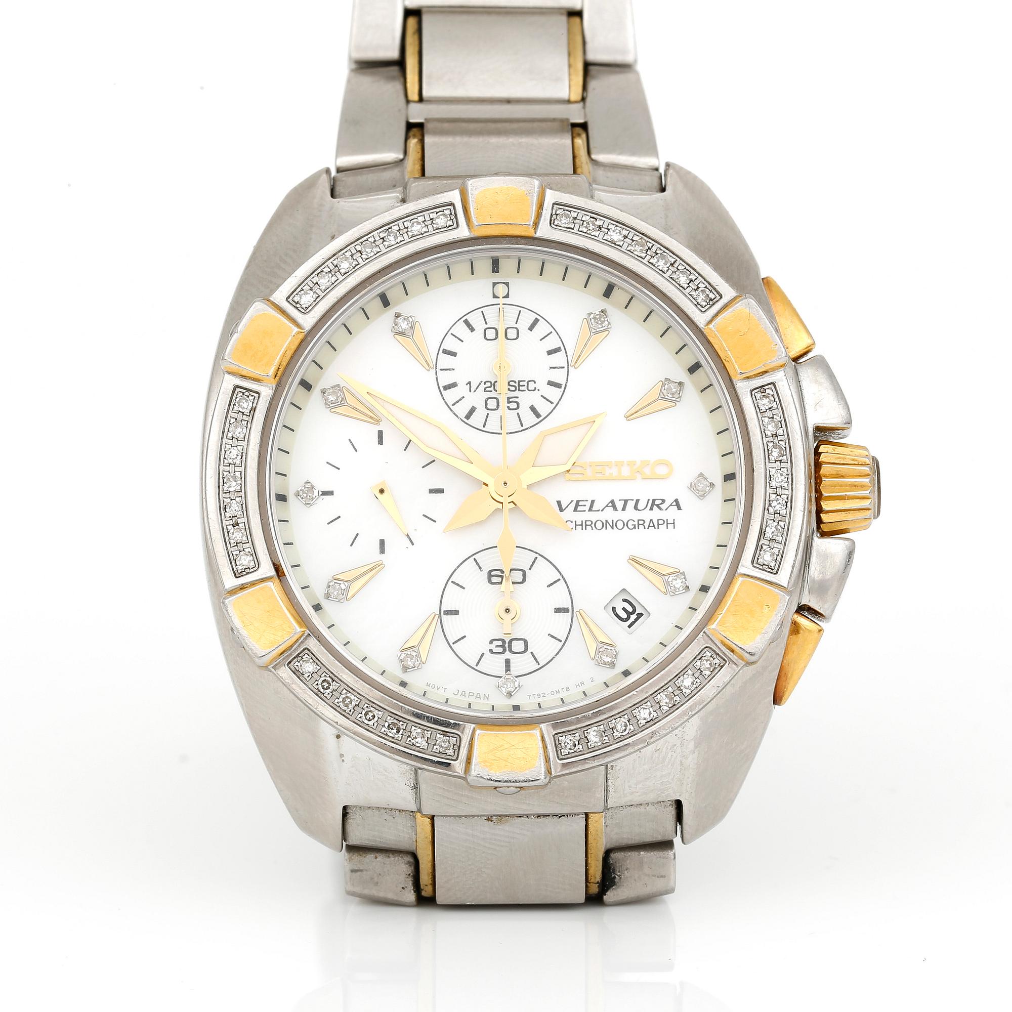 DAMARMBANDSUR, Seiko Velatura Chronograf.