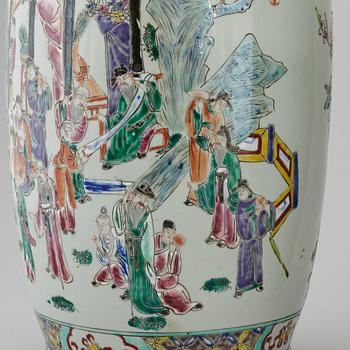 A pair of famille rose floor vases, 20th century.