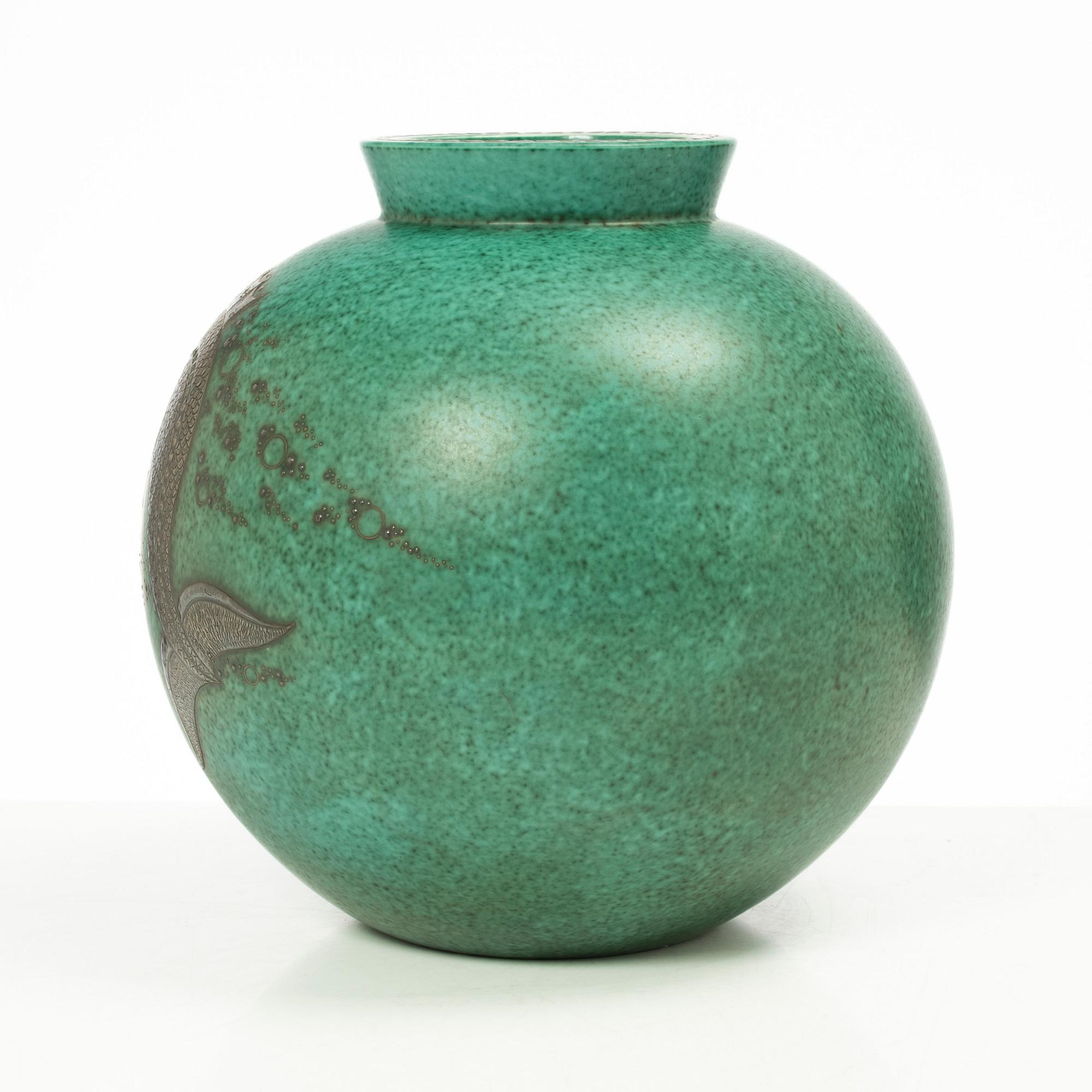 Wilhelm Kåge, a stoneware 'Argenta' vase, Gustavsberg, Sweden, 1941.