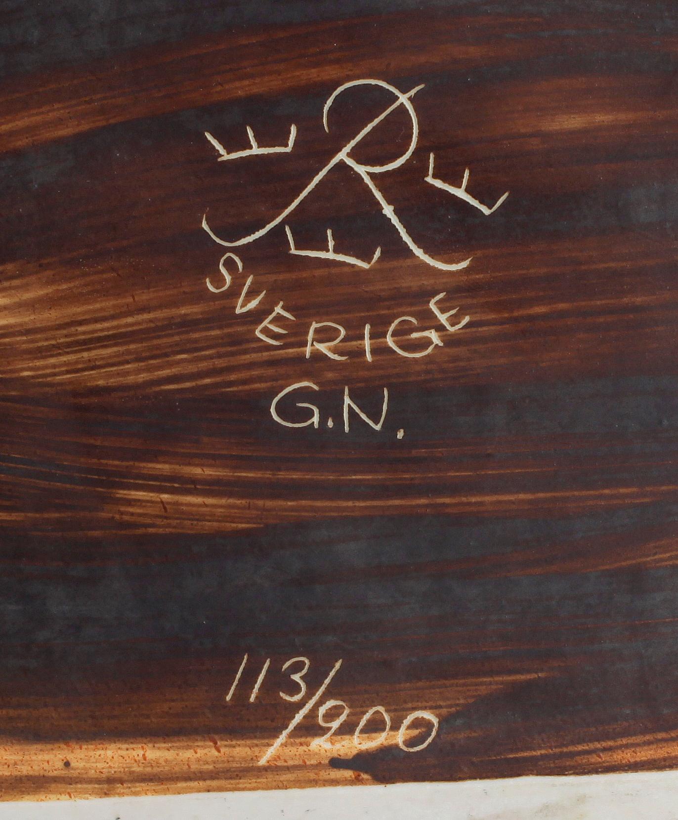 SKULPTUR, stengods, "Falkeneraren", Gunnar Nylund, Rörstrand, sign  o numr 113/200. 1940/50-tal.