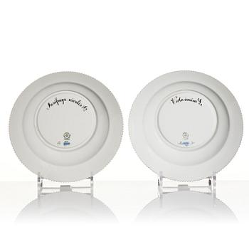 A set of 12 Royal Copenhagen 'Flora Danica' soup dishes, Denmark, 20th century.