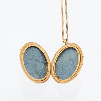 Berlock och kedja 18K guld K & E Carlson Göteborg 1945.