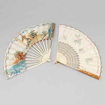 Två fan from 18/19th century.